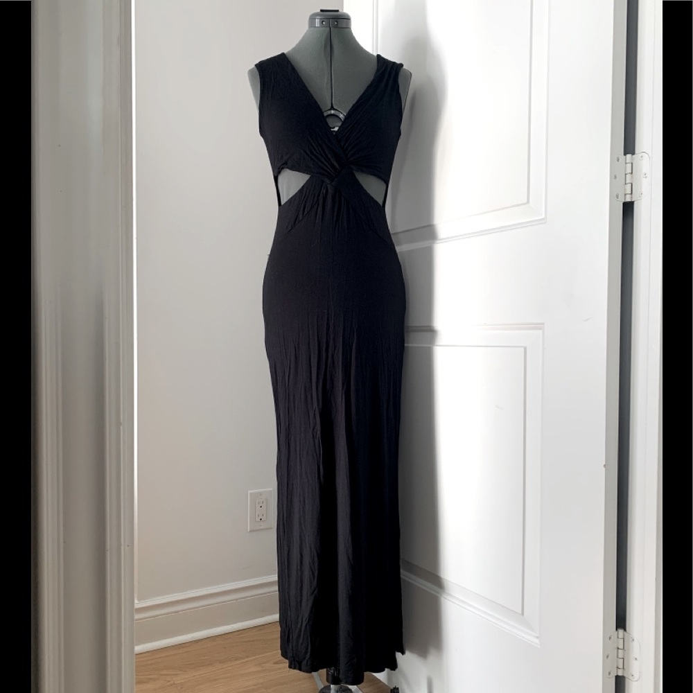 Black Light Knit Cut-Out Dress